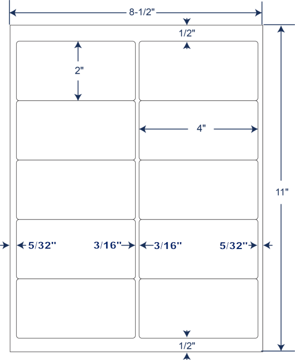 4″ x 2″ Laser Labels on 8-1/2″ x 11″ – Data Label, Inc.